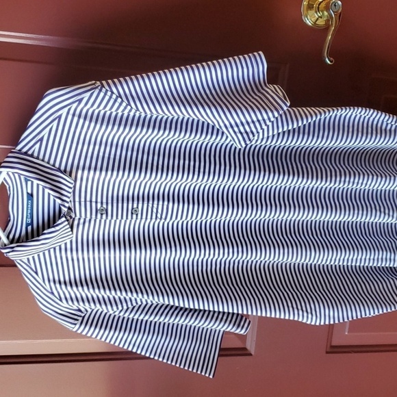 Cutter & Buck blue and white stripe Polo NWT size XL short sleeve - Picture 1 of 12